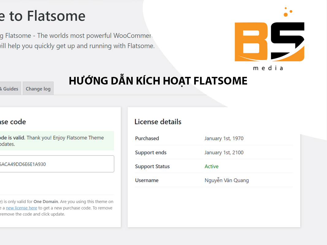hướng dẫn active theme flatsome mới nhất 