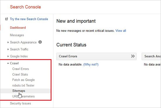 Cập nhật sitemaps lên Google Search Console