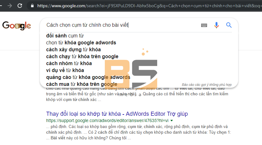 Nhập cụm từ chính của bạn để phân tích